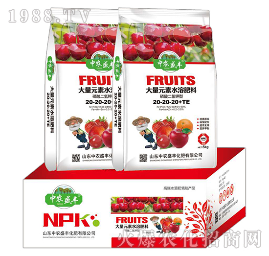 磷酸二氫鉀型大量元素水溶肥料20-20-20+TE-中農盛豐