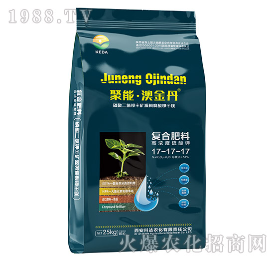 高濃度硫酸鉀復(fù)合肥料17-17-17-聚能·澳金丹-中農(nóng)科達